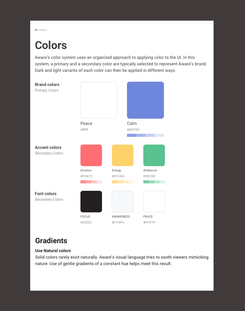 Aware, colour exploration