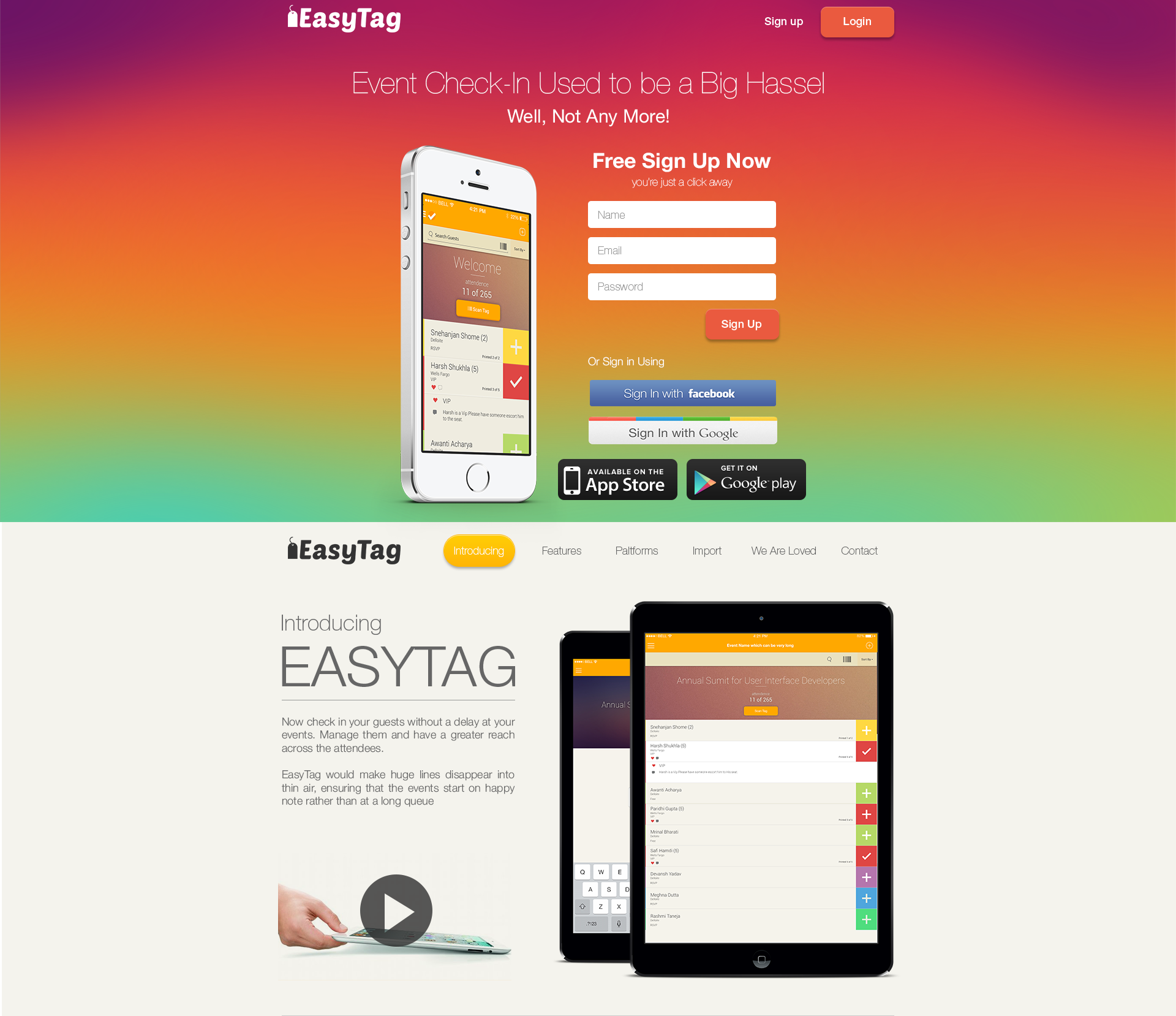 Easytag, event badge printing