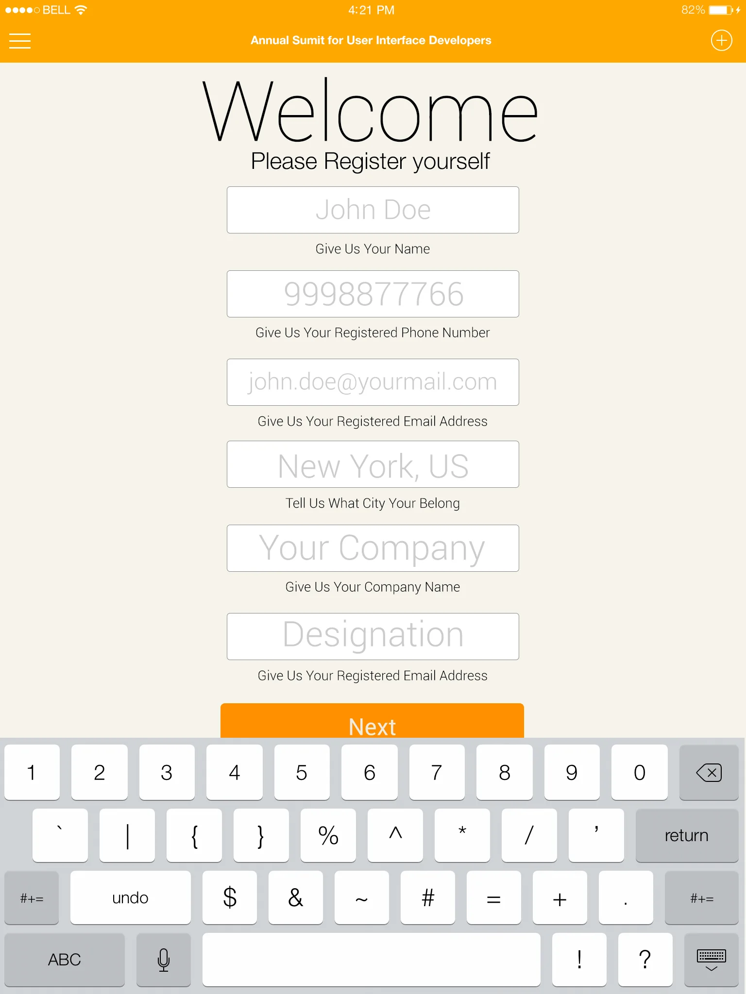 Easytag, register at event